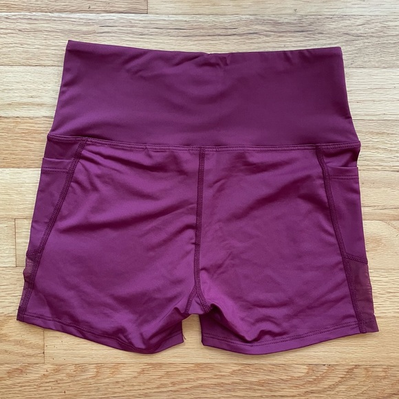 SHEIN Burgundy Mesh Biker Shorts with Pockets - Picture 9 of 9